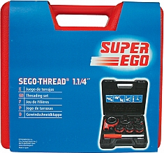Упаковка клуппа трубного ручного Super-Ego 600 Set Compact 1/4"-3/8"-1/2"-3/4"-1" NPT